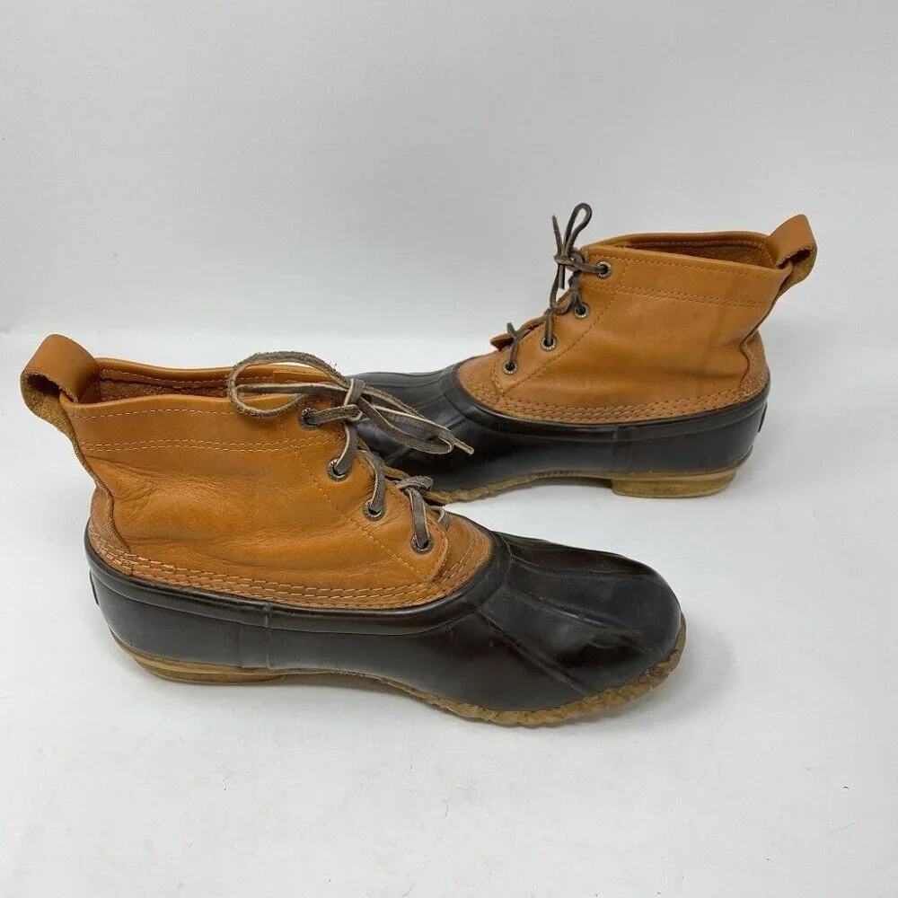 Cabelas Mens Duck Boots Size 9 Lace Up Steel Shank Ankle Work‎ Hunt Fish Farm